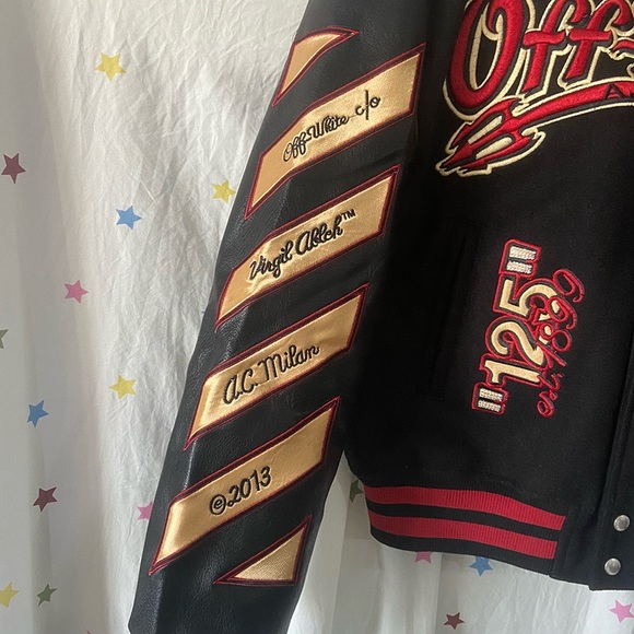 Off-White x AC Milan Football Club Anniversary Baseball Jacket - Picture 2 of 11